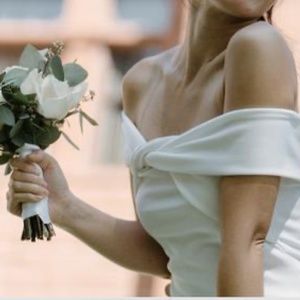 White Twist Front Off The Shoulder Dress